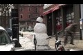 Scary Snowman Biker Scare