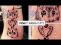 Konstiga och vackra katt-tatueringar
