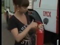 The impact of the fire extinguisher