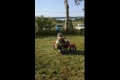 Little boy on a motorcycle stunt shows